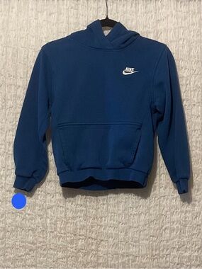 Nike Blue Pullover Hoodie Youth Medium Embroidered Logo Sweatshirt